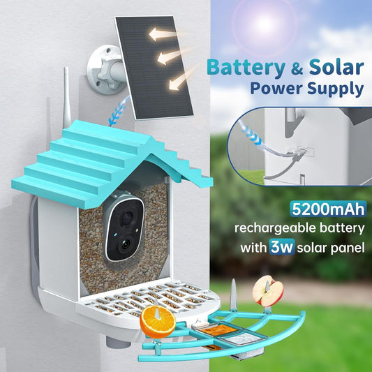AI-Based Bird Feeder With with 2K HD Camera